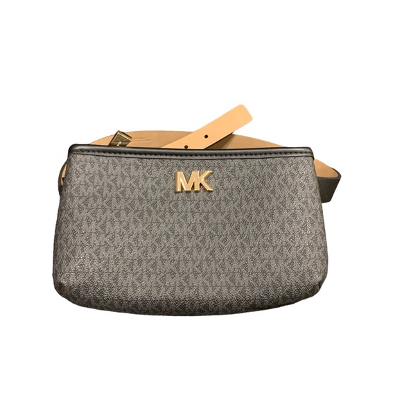 MICHAEL KORS MK Black Gold LOGO Fanny Pack Belt Bag - Picture 7 of 9